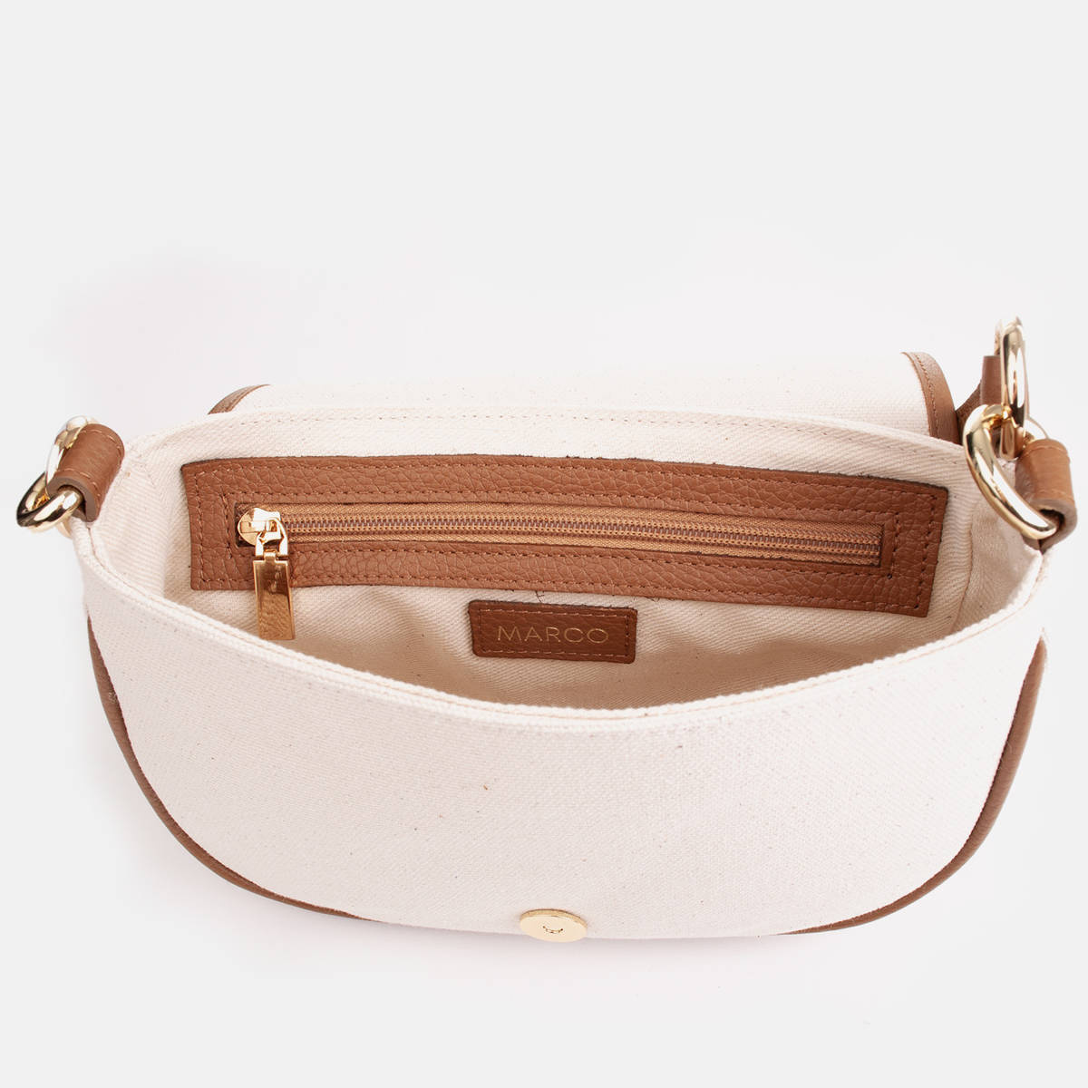 Faro bag with natural leather and canvas